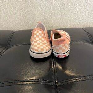 Vans Kids Peach Checkered Slip-On Sneakers